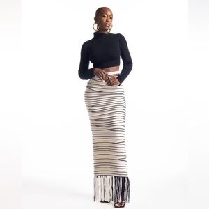 Hanifa Amelia Layered Tassel Skirt